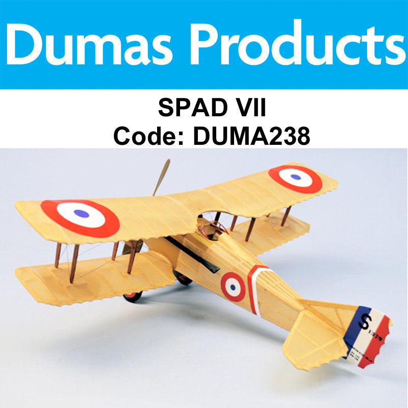 DUMAS 238 SPAD VII  WALNUT SCALE 18 INCH WINGSPAN RUBBER POWERED DUMAS