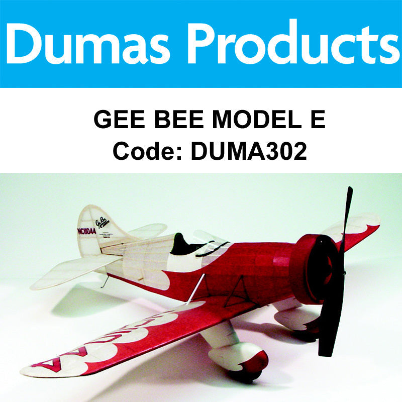 DUMAS 302 GEE BEE MODEL E 30 INCH WINGSPAN RUBBER POWERED DUMAS