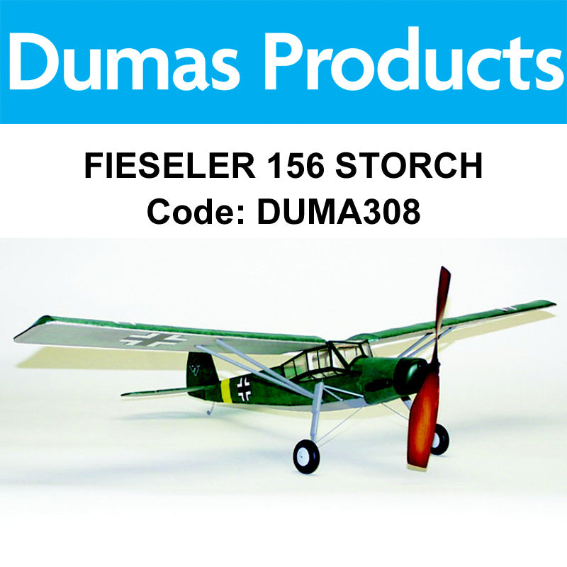 DUMAS 308 FIESELER 156 STORCH 30 INCH WINGSPAN RUBBER POWERED DUMAS
