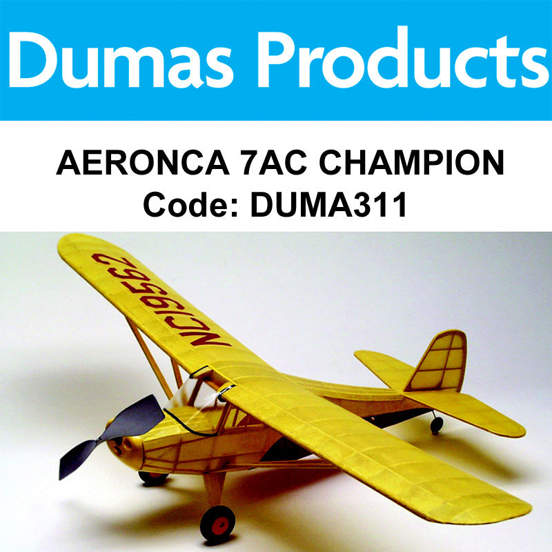 DUMAS 311 AERONCA 7AC CHAMPION 30 INCH WINGSPAN RUBBER POWERED DUMAS