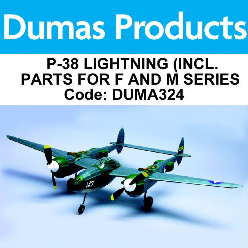 DUMAS 324 P-38 LIGHTNING (INCL. PARTS FOR F AND M SERIES) 30 INCH WINGSPAN DUMAS
