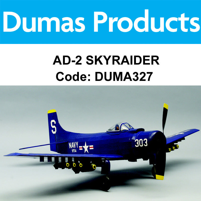 DUMAS 327 AD-2 SKYRAIDER 30 INCH WINGSPAN RUBBER POWERED DUMAS
