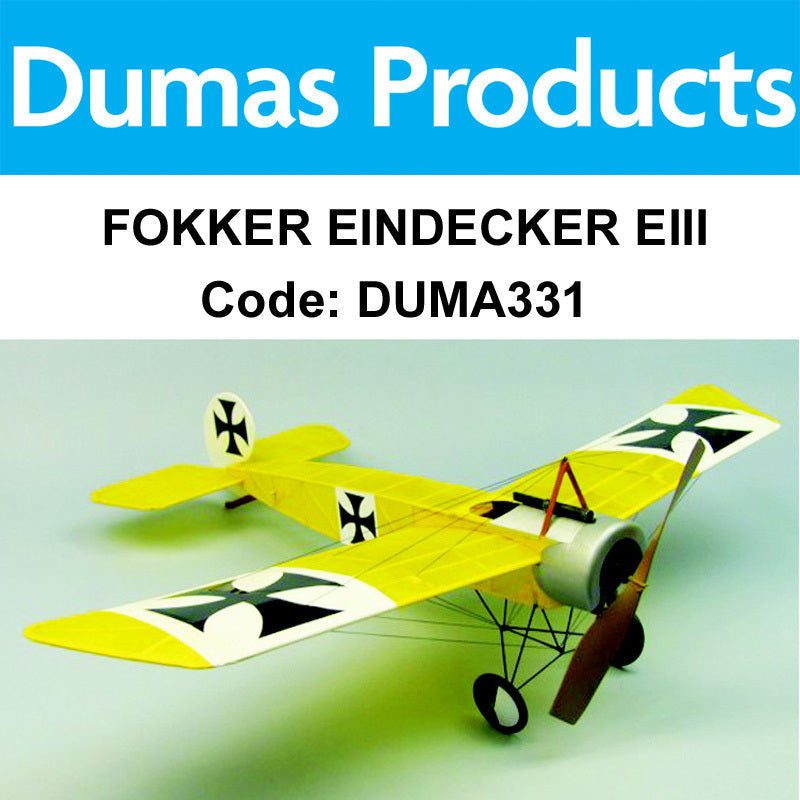 DUMAS 331 FOKKER EINDECKER EIII  30 INCH WINGSPAN RUBBER POWERED DUMAS
