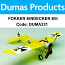 DUMAS 331 FOKKER EINDECKER EIII  30 INCH WINGSPAN RUBBER POWERED DUMAS