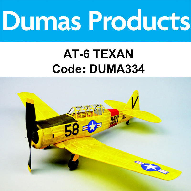 DUMAS 334 AT-6 TEXAN 30 INCH WINGSPAN RUBBER POWERED DUMAS