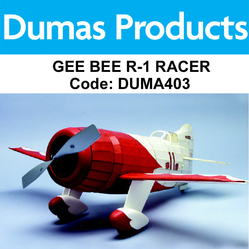 DUMAS 403 GEE BEE R-1 RACER 26 INCH WINGSPAN RUBBER POWERED DUMAS