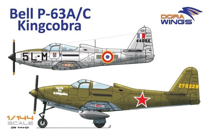 DWG14401 Dora Wings 1/144 Bell P-63A/C Kingcobra (2 in 1) Plastic Model Kit [14401]