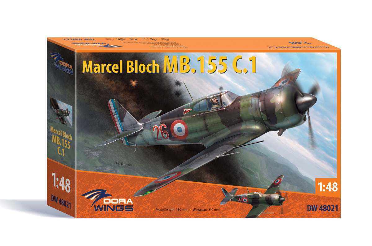 DWG48021 Dora Wings 1/48 Bloch MB.155C.1 Plastic Model Kit [48021] Dora Wings