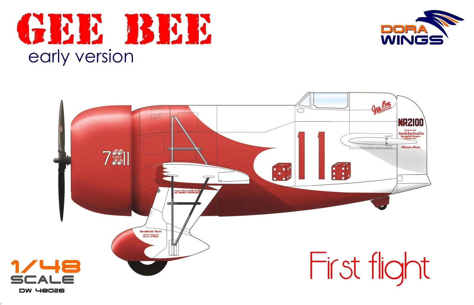 DWG48026 Dora Wings 1/48 Gee Bee Super Sportster R-1 (early version) Plastic Model Kit [48026] Dora Wings