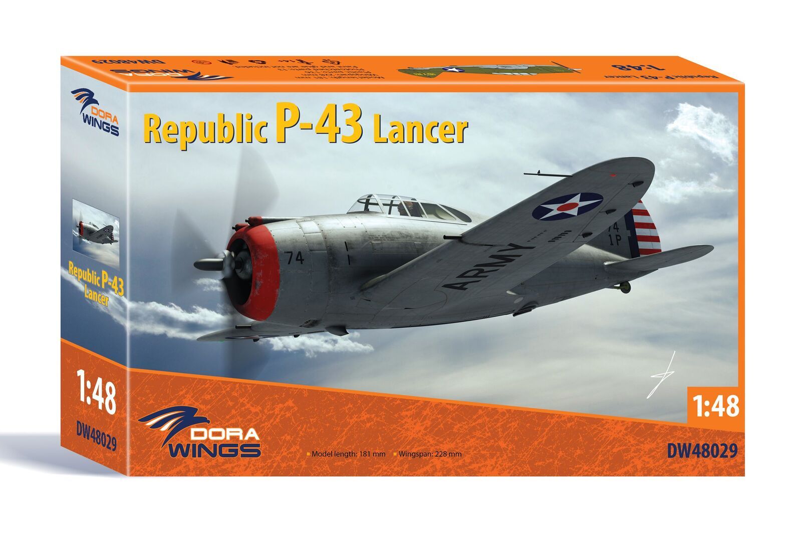 DWG48029 Dora Wings 1/48 Republic P-43 Lancer Plastic Model Kit [48029] Dora Wings