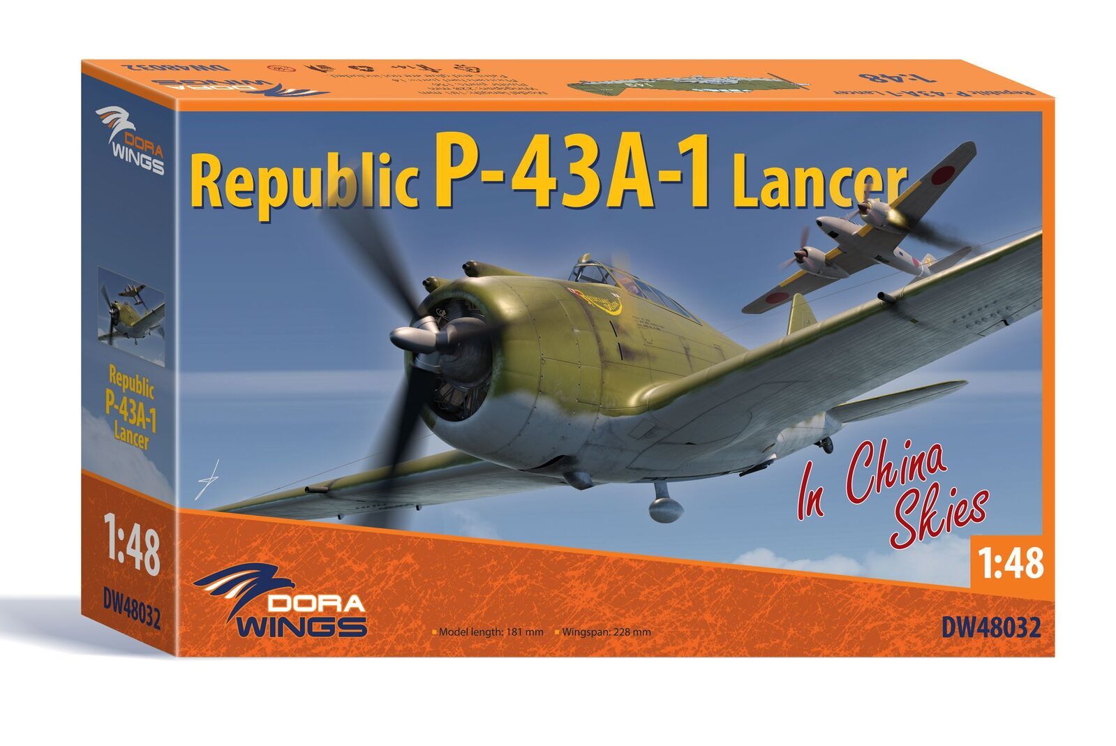 DWG48032 Dora Wings 1/48 Republic P-43A Lancer, China AF Plastic Model Kit [48032] Dora Wings