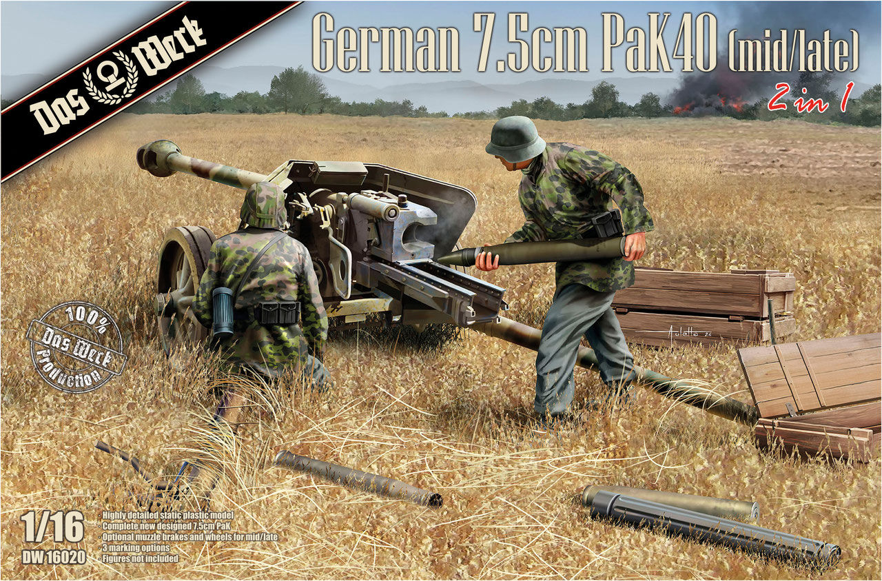 Das Werk 1/16 7.5cm Pak 40 Plastic Model Kit [DW16020]