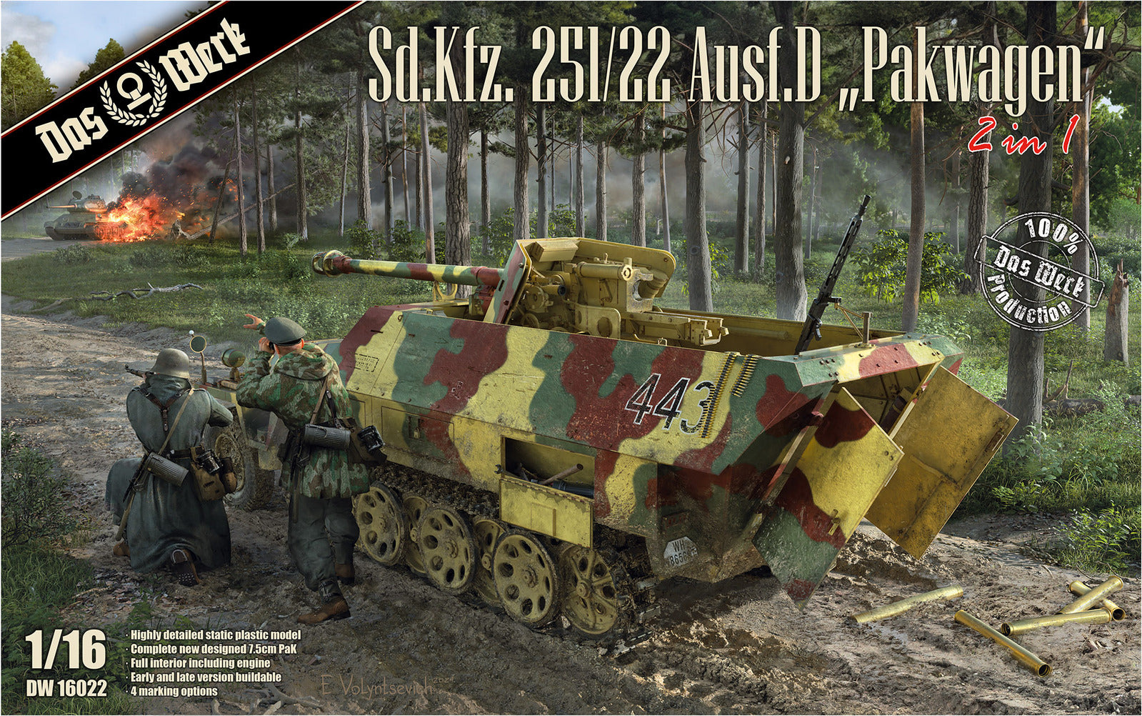Das Werk 1/16 Sd.Kfz.251/22 Ausf.d "Pakwagen" Plastic Model Kit