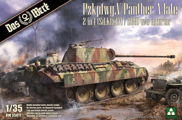 Das Werk 1/35 Panther Ausf.A late (2 in 1) Plastic Model Kit [DW35011]