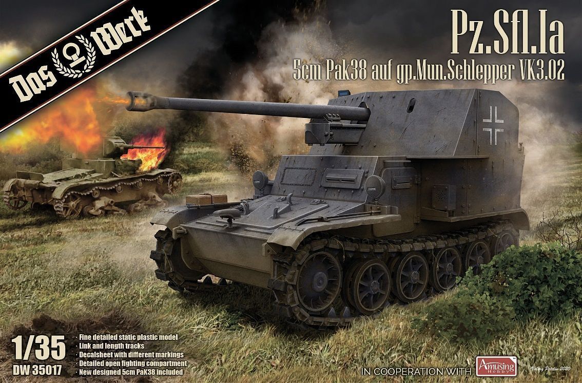 Das Werk 1/35 Pz.Sfl. Ia - 5cm Pak 38 auf gp. Mun Schlepper Plastic Model Kit [DW35017]