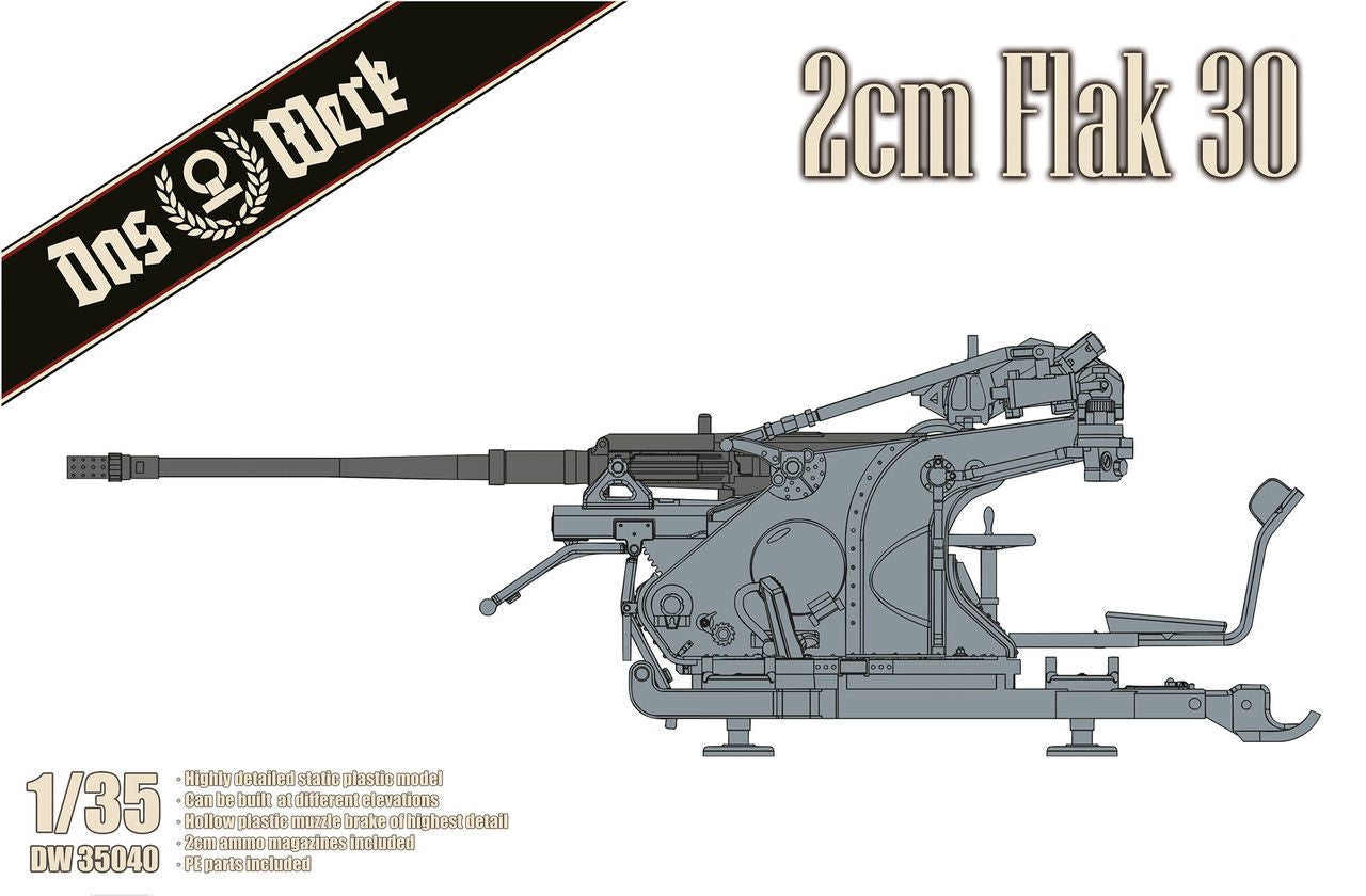Das Werk 1/35 German 2cm Flak 30 Plastic Model Kit [DW35040]