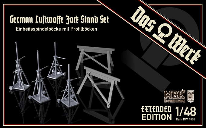 Das Werk 1/48 Luftwaffe Jack Stand Set - extended / Doppelpack Plastic Model Kit [DW48002]