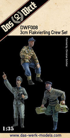 Das Werk 1/35 Set Flakvierling 3 figures Plastic Model Kit [DWF008]
