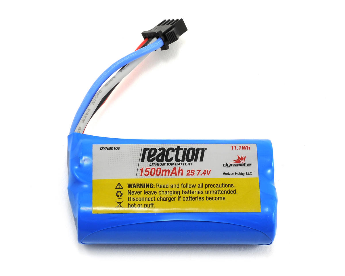 DYNB0108 Dynamite 1500mah 2S 7.4v Li-Ion Battery suit Pro Boat React 17, Clearance DYNAMITE