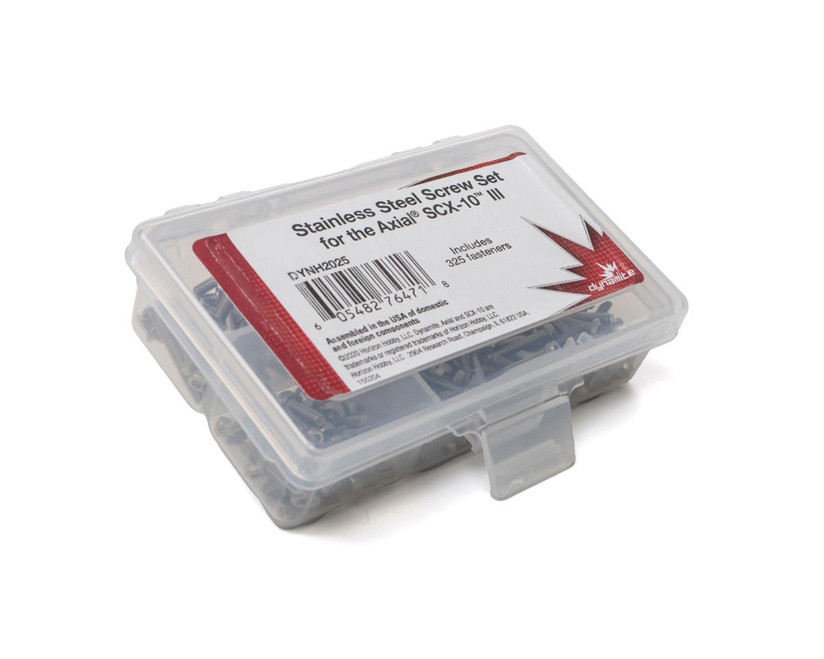 DYNH2025 Dynamite Stainless Steel Screw Set, SCX10 III, Clearance DYNAMITE