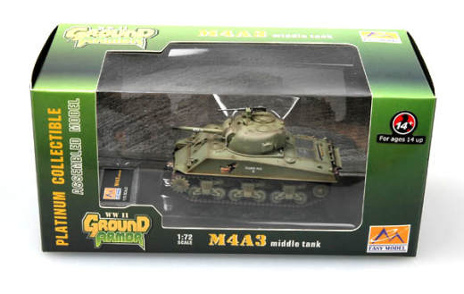Easy Model 1/72 M4A3 Sherman Middle Tank - U.S. Army Assembled Model [36256]