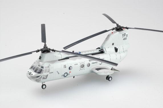Easy Model 1/72 Helicopter - Marines CH-46E Sea Knight HMM-163 154822 Assembled Model [37000]