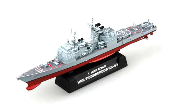 Easy Model 1/250 Warship - USS CG-47 Ticonderoga Cruiser Assembled Model [37401]