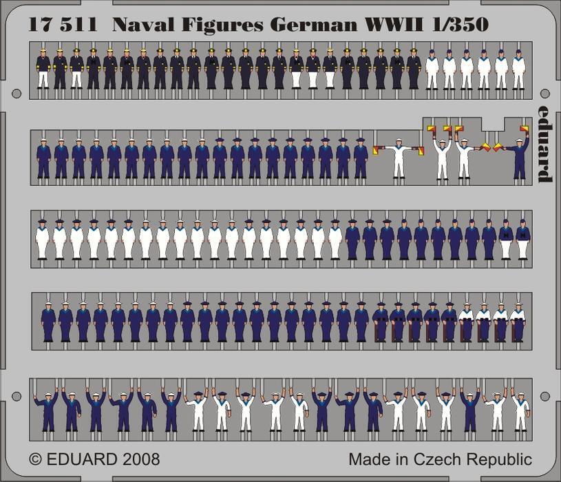 ED17511 Eduard 1/350 Naval Figures German WWII Photo Etched Set [17511] Eduard