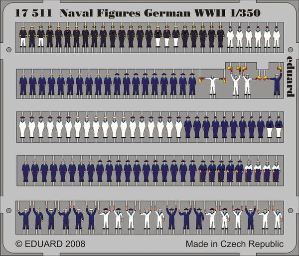 ED17511 Eduard 1/350 Naval Figures German WWII Photo Etched Set [17511] Eduard