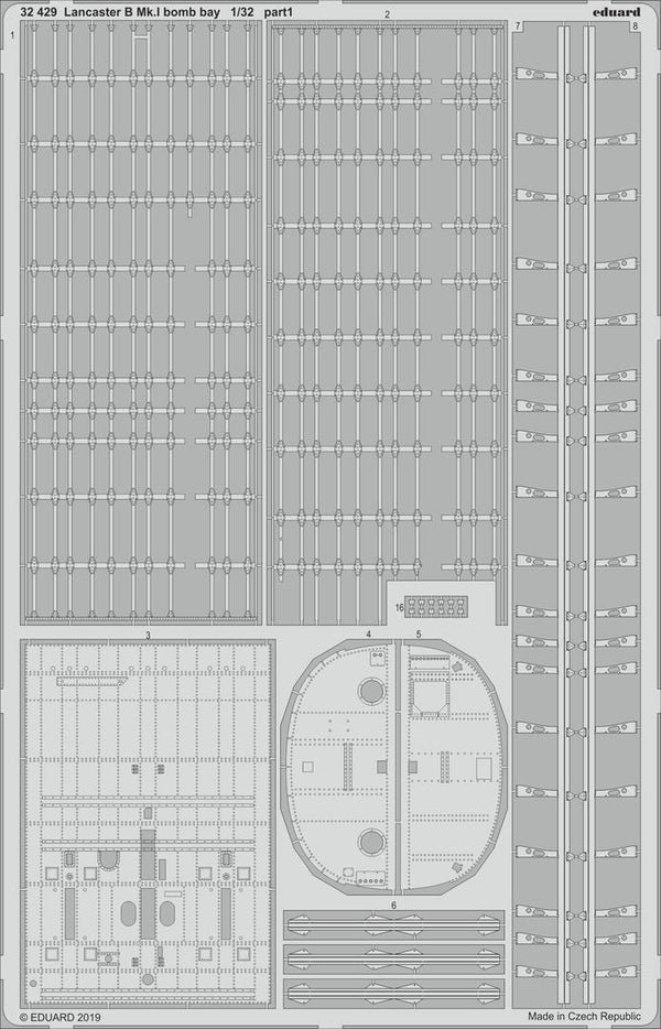 ED32429 Eduard 1/32 Lancaster B Mk.I Bomb Bay Photo Etch Set Eduard