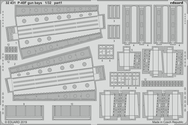 ED32431 Eduard 1/32 P-40F gun bays Photo-etch set (Trumpeter) Eduard