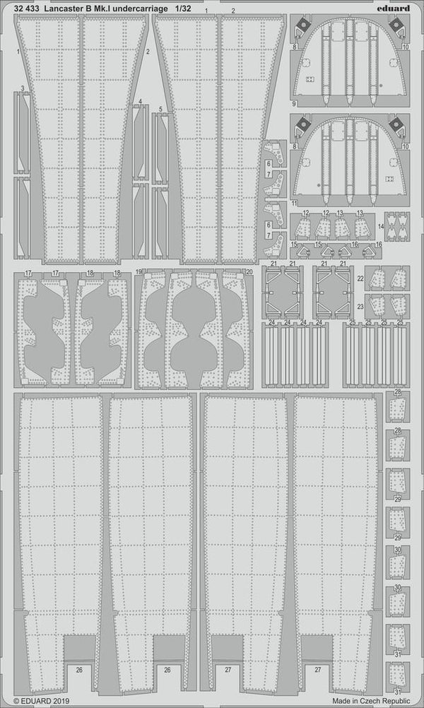 ED32433 Eduard 1/32 Lancaster B Mk.I undercarriage Photo Etched Set (Hong Kong Models) Eduard