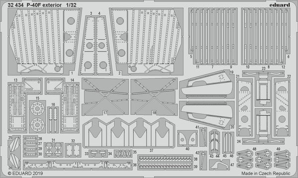 ED32434 Eduard 1/32 P-40F exterior Photo Etched Set (Trumpeter) Eduard