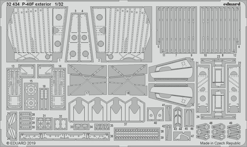 ED32434 Eduard 1/32 P-40F exterior Photo Etched Set (Trumpeter) Eduard