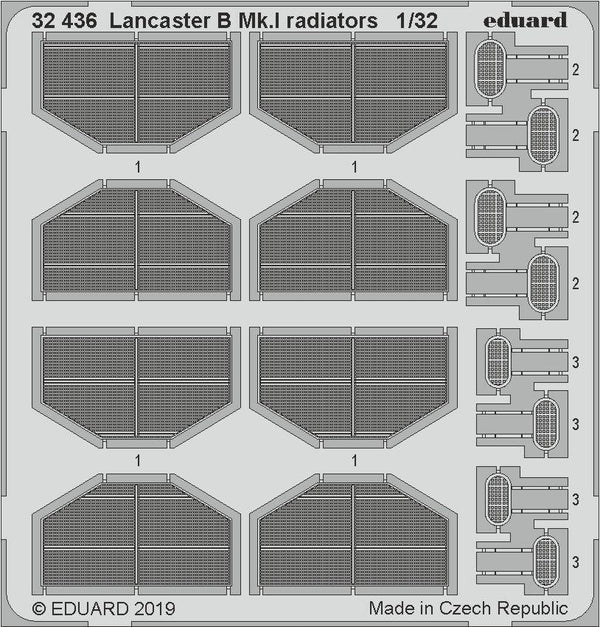 ED32436 Eduard 1/32 Lancaster B Mk.I radiators Photo Etched Set (Hong Kong Models) Eduard