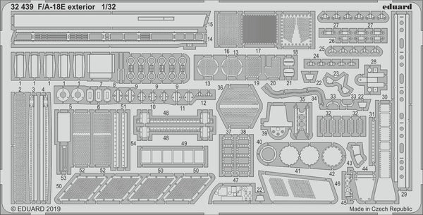 ED32439 Eduard 1/32 F/A-18E exterior Photo-etch set (Revell) Eduard