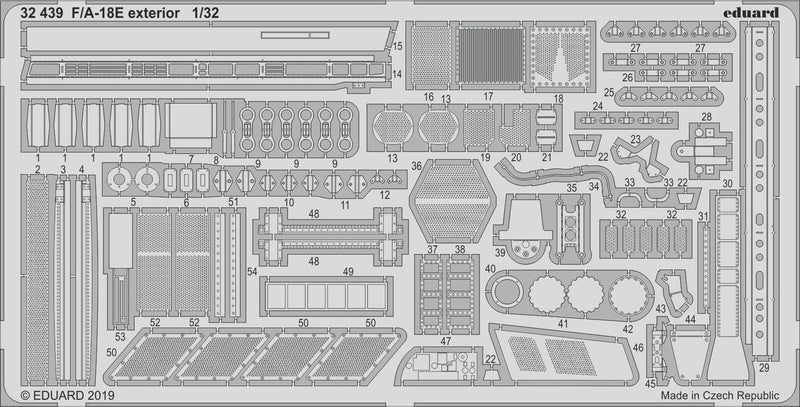 ED32439 Eduard 1/32 F/A-18E exterior Photo-etch set (Revell) Eduard