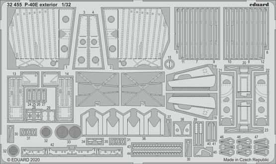 ED32455 Eduard 1/32 P-40E exterior Photo etched parts Eduard