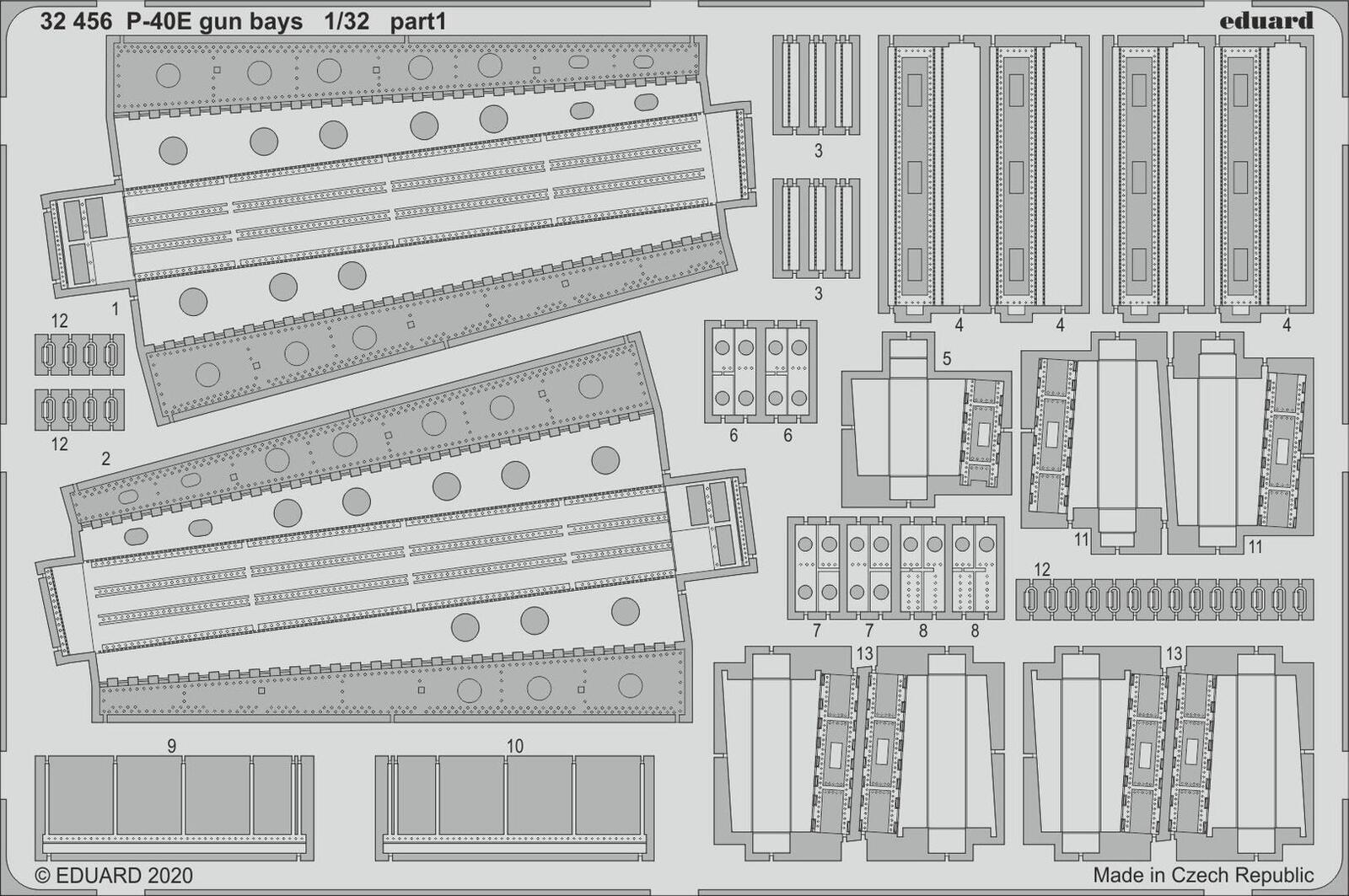 ED32456 Eduard 1/32 P-40E gun bays Photo etched parts Eduard