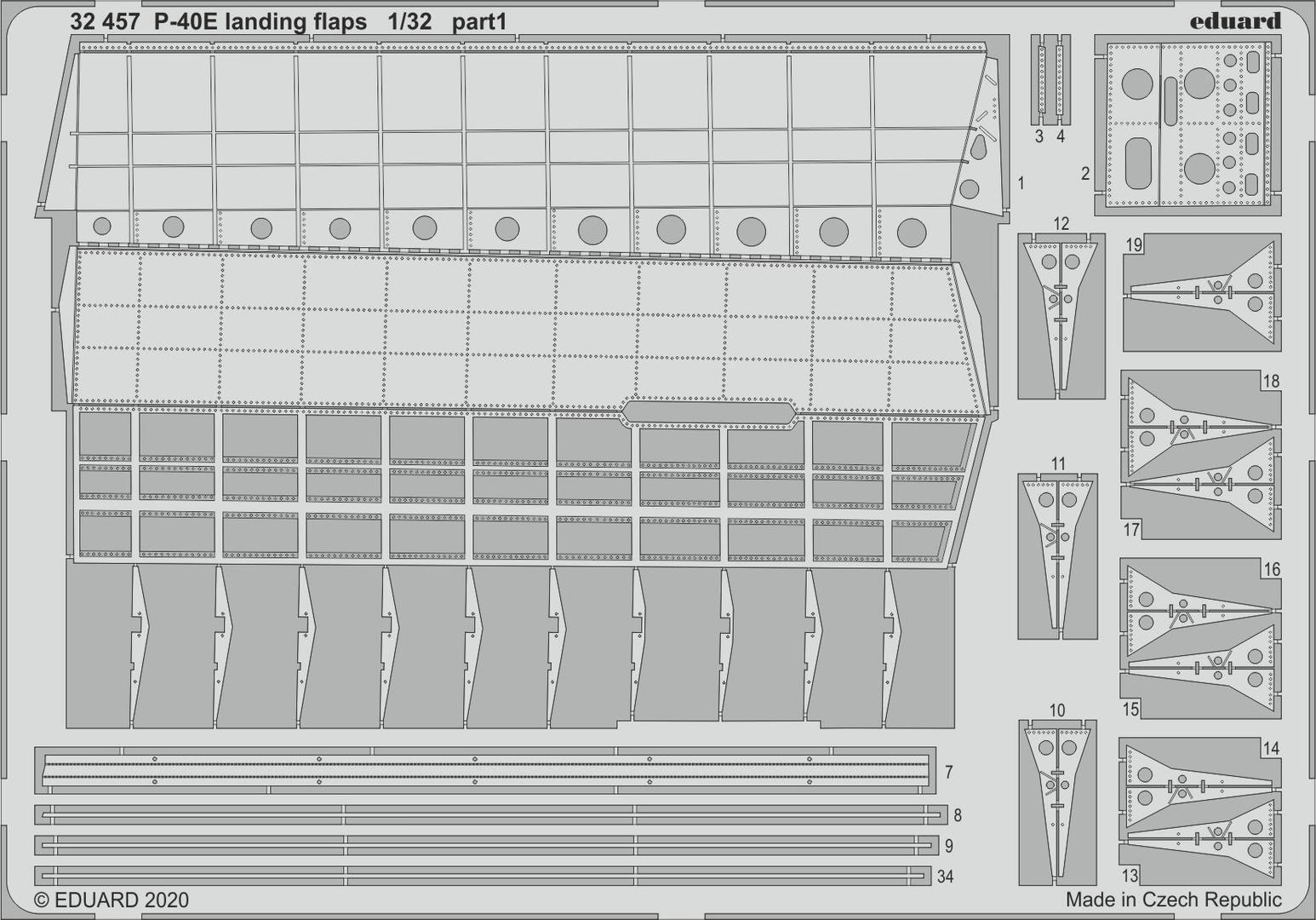 ED32457 Eduard 1/32 P-40E landing flaps Photo etched parts Eduard