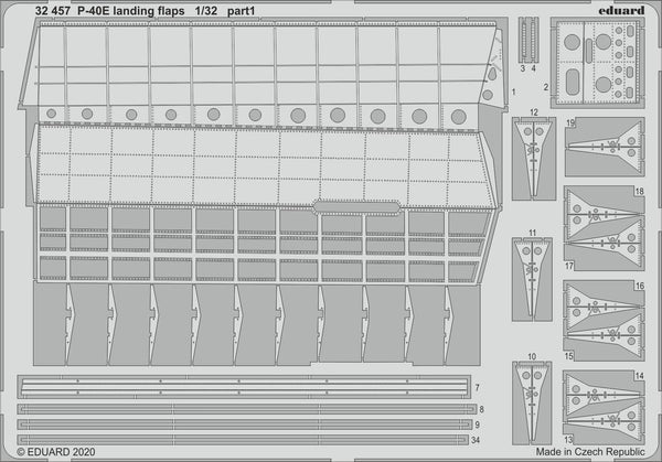 ED32457 Eduard 1/32 P-40E landing flaps Photo etched parts Eduard