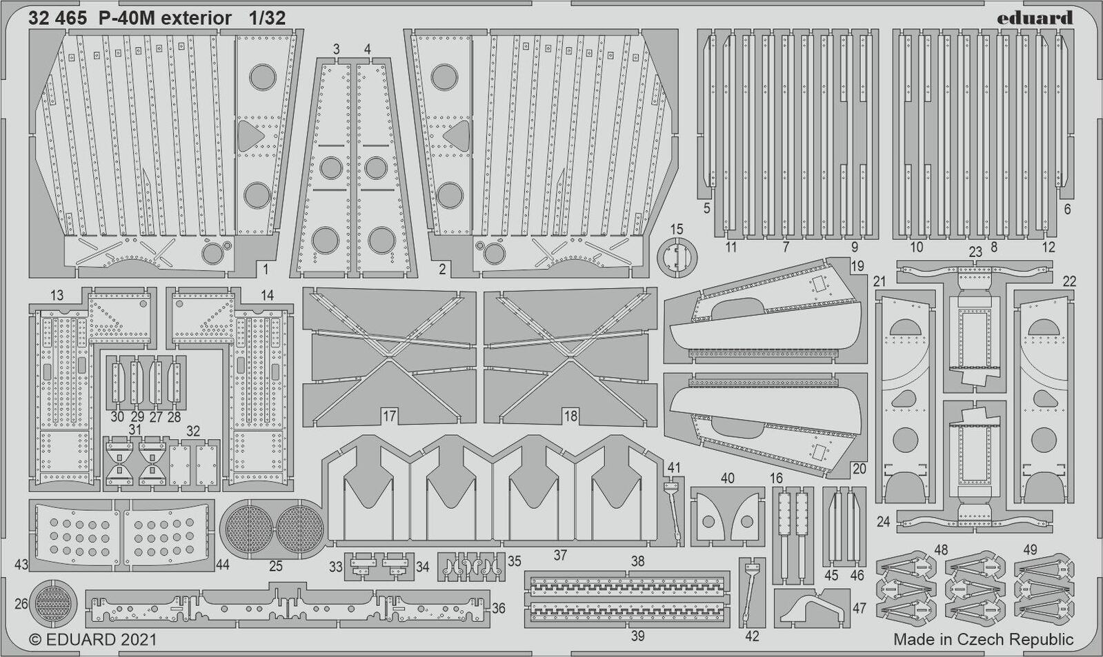 ED32465 Eduard 1/32 P-40M exterior Photo etched parts Eduard
