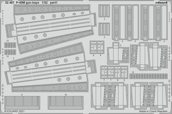 ED32467 Eduard 1/32 P-40M gun bays Photo etched parts Eduard