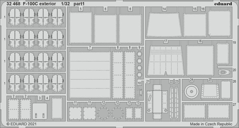ED32468 Eduard 1/32 F-100C exterior Photo etched set Eduard
