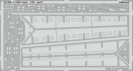 ED32469 Eduard 1/32 F-100C slats Photo etched set Eduard