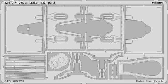 ED32470 Eduard 1/32 F-100C air brake Photo etched set Eduard