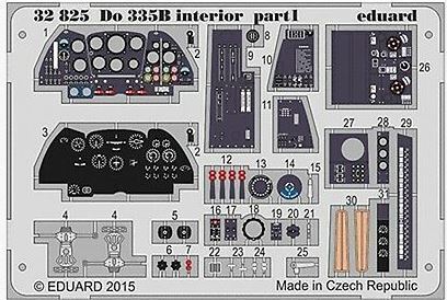 ED32825 Eduard 1/32 Do 335B interior S.A. Photo Etched Set (Hong Kong Models) Eduard