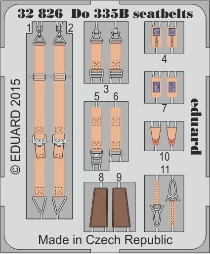 ED32826 Eduard 1/32 Do 335B seatbelts Photo Etched Set (Hong Kong Models) Eduard