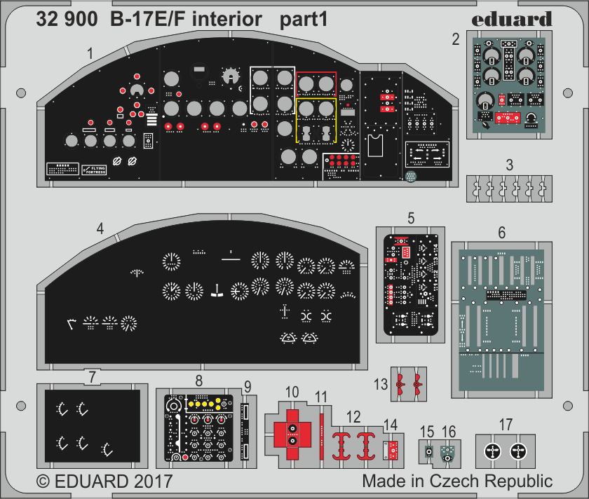 Eduard 1/32 B-17E/ F interior Photo etched parts