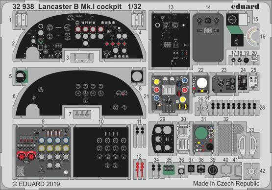 ED32938 Eduard 1/32 Lancaster B Mk. I cockpit Photo Etch Set [32938] Eduard